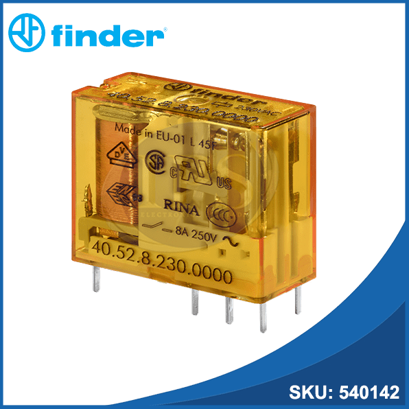 Relé 230VAC 8A DPDT 8P 40.52.8.230.0000