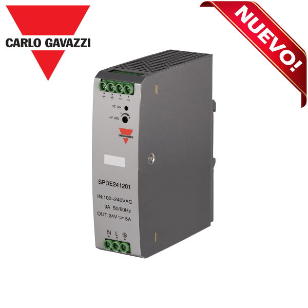 Fuente de Poder Riel DIN 220/24V 5A 100/240 VAC SPDE241201