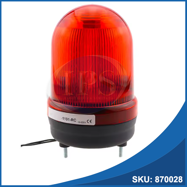 Baliza Roja Multi con Sonido 12-24V / 220VAC