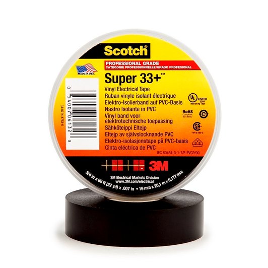 Cinta Aisladora 3M Super 33 Negra 19mm x 20mts