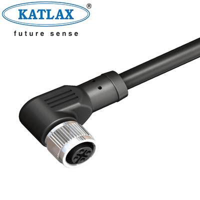 Conector M12 4P Curvo Hembra Cable 5mts