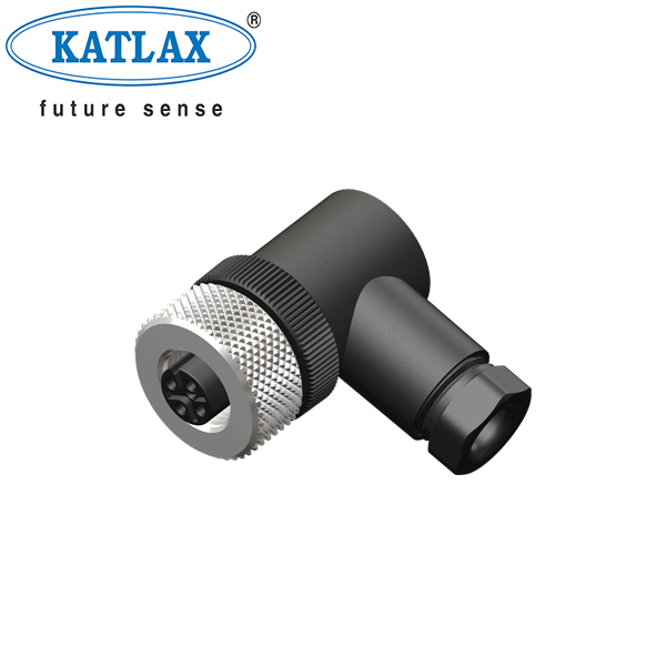 Conector M12 4P Curvo Hembra para Armar