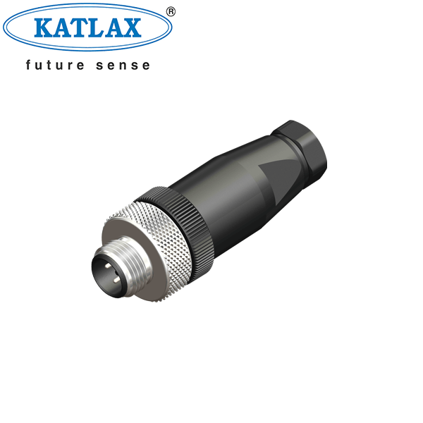 Conector M12 4P Recto Macho para Armar