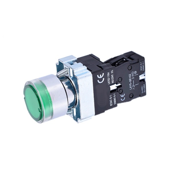 Pulsador Luminoso Verde 22mm 220VAC