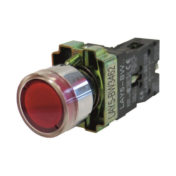 Pulsador Luminoso Rojo 22mm 220VAC