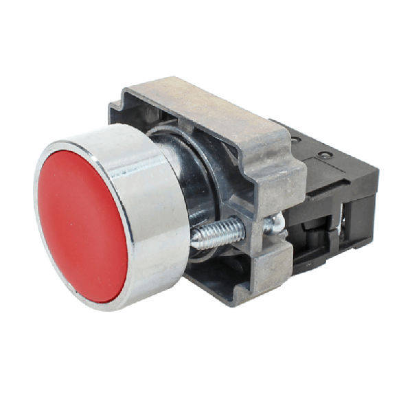 Pulsador Rasante Rojo 22mm 1NC