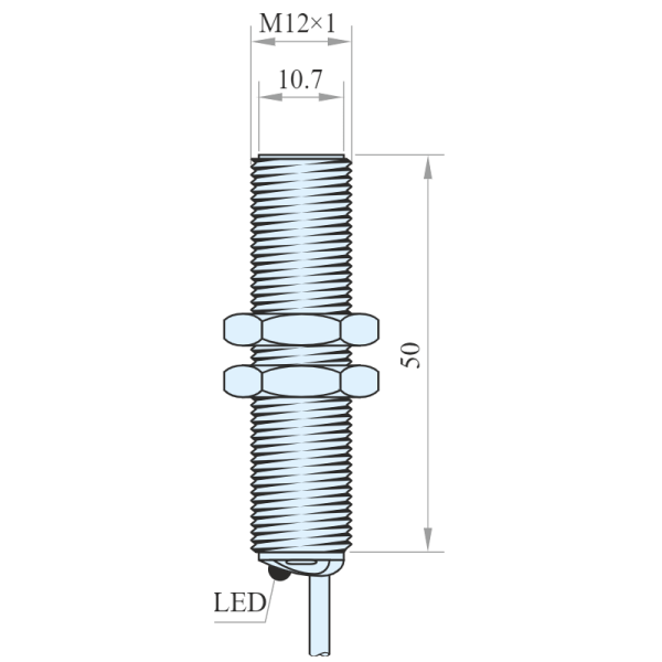 Sensor Inductivo M12 Rasante PNP NO IPS12-S4PO50-A2P