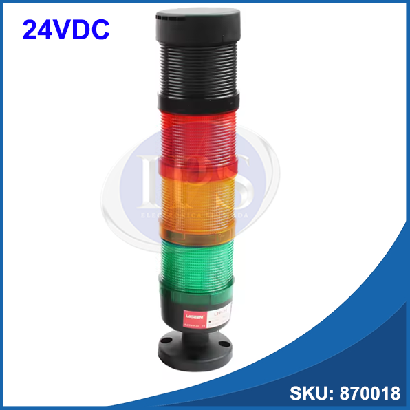 Baliza tipo Torre, Rojo-Verde-Amarillo 24VDC con Buzzer